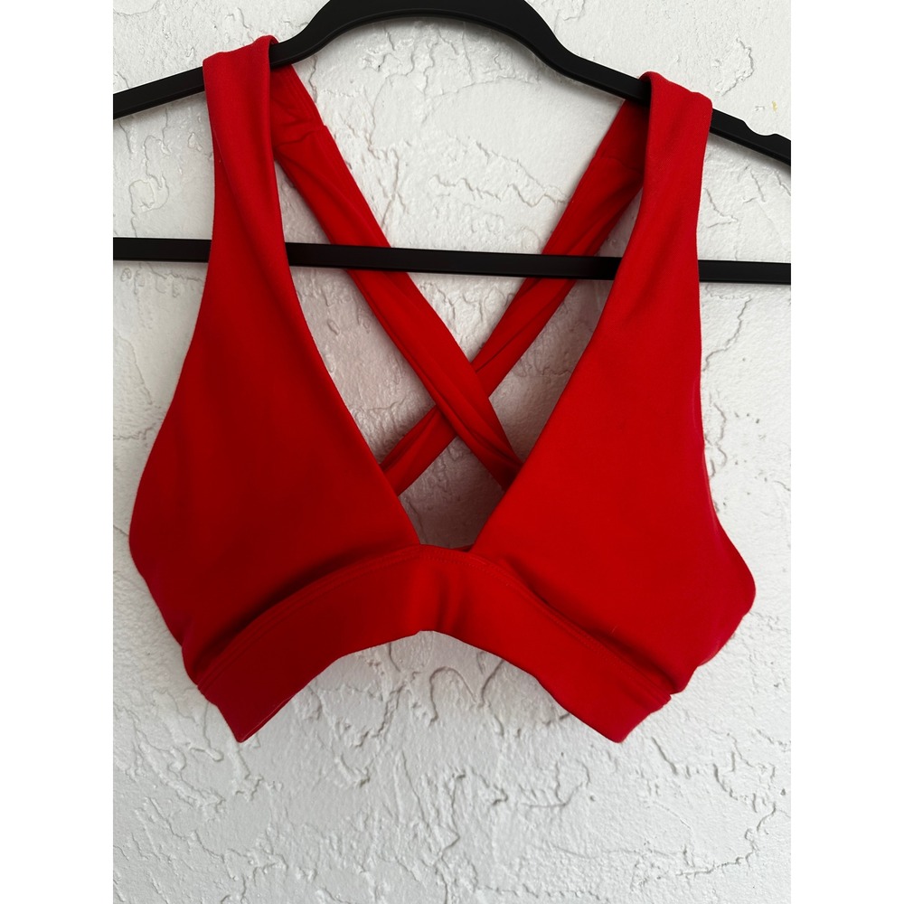Alo Yoga Sports Bra V-Neck Crisscross Back Size Small